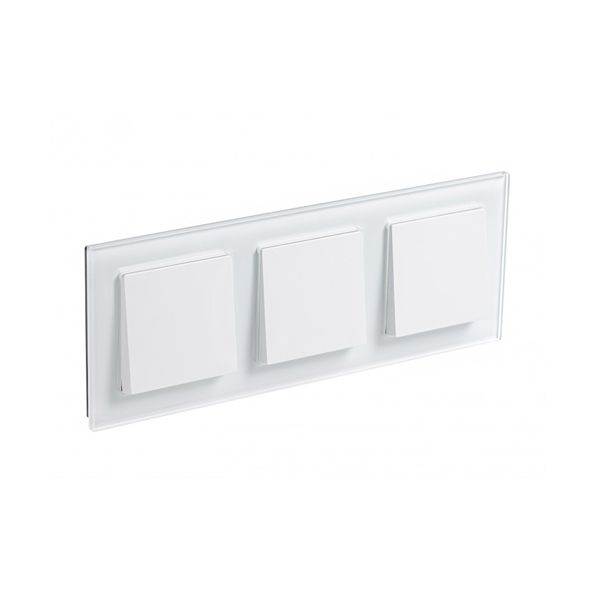 Рамка "atlasdesign nature" 3-х местн. универс., стекло, белый (1/6/12) "schneider"