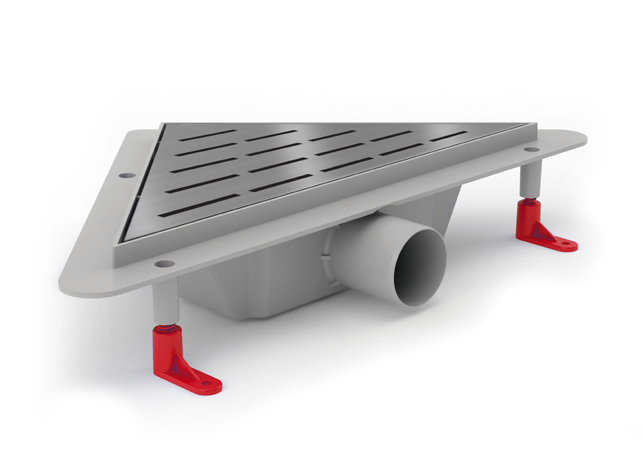 Угловой трап для душа с решеткой MEDIUM глянец, D50 MS-MF MIANO