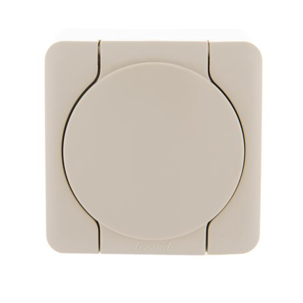 Розетка открыт. уст. "viola" 1 местн. с заземл, с крыш (керам) крем. (1/12/144)"lezard" 751-0300-123