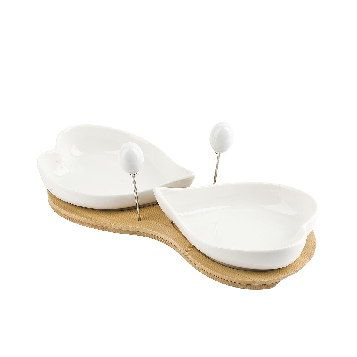 Менажница 2 секции с вилками "naturel" 25*10,5*9 см (1/24)  "nouvelle home" 2632016