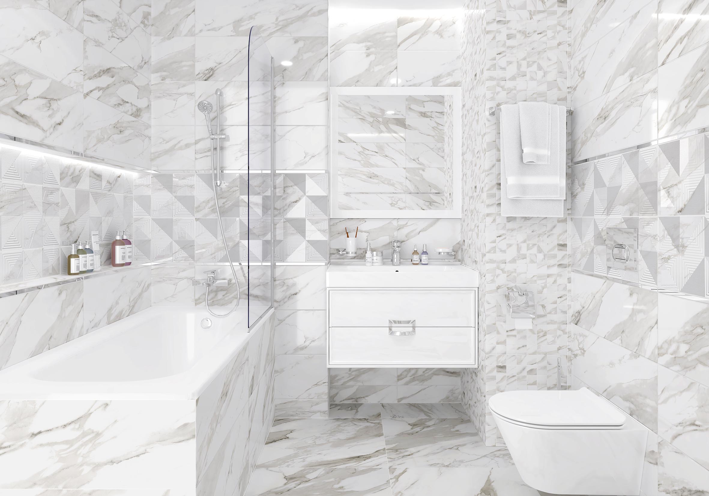 Titan керамогранит белый обрезной 59,50x59,50