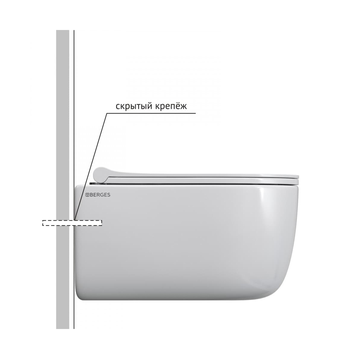 Унитаз подвесной "ego rimless" белый (1) "berges"