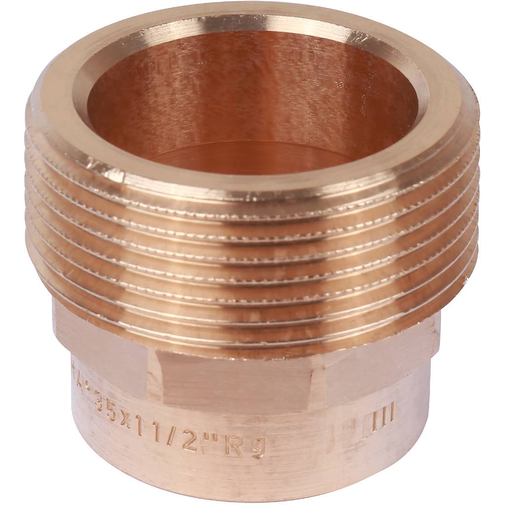 Муфта 35х1 1/2" переходная (НР) под пайку с наружной резьбой SANHA бронзовая 1424335112
