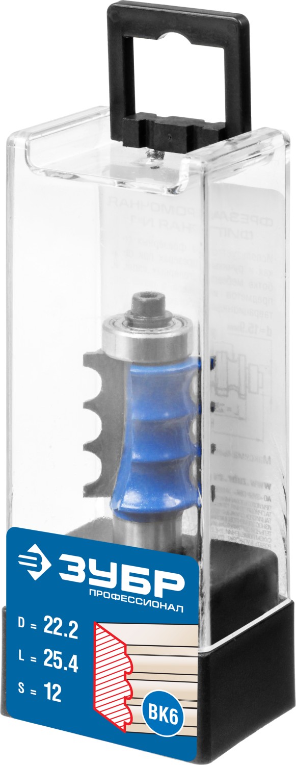 ЗУБР 22.2 x 26 мм, радиус 3 мм, фреза кромочная фигурная №1, Профессионал (28712-22.2)