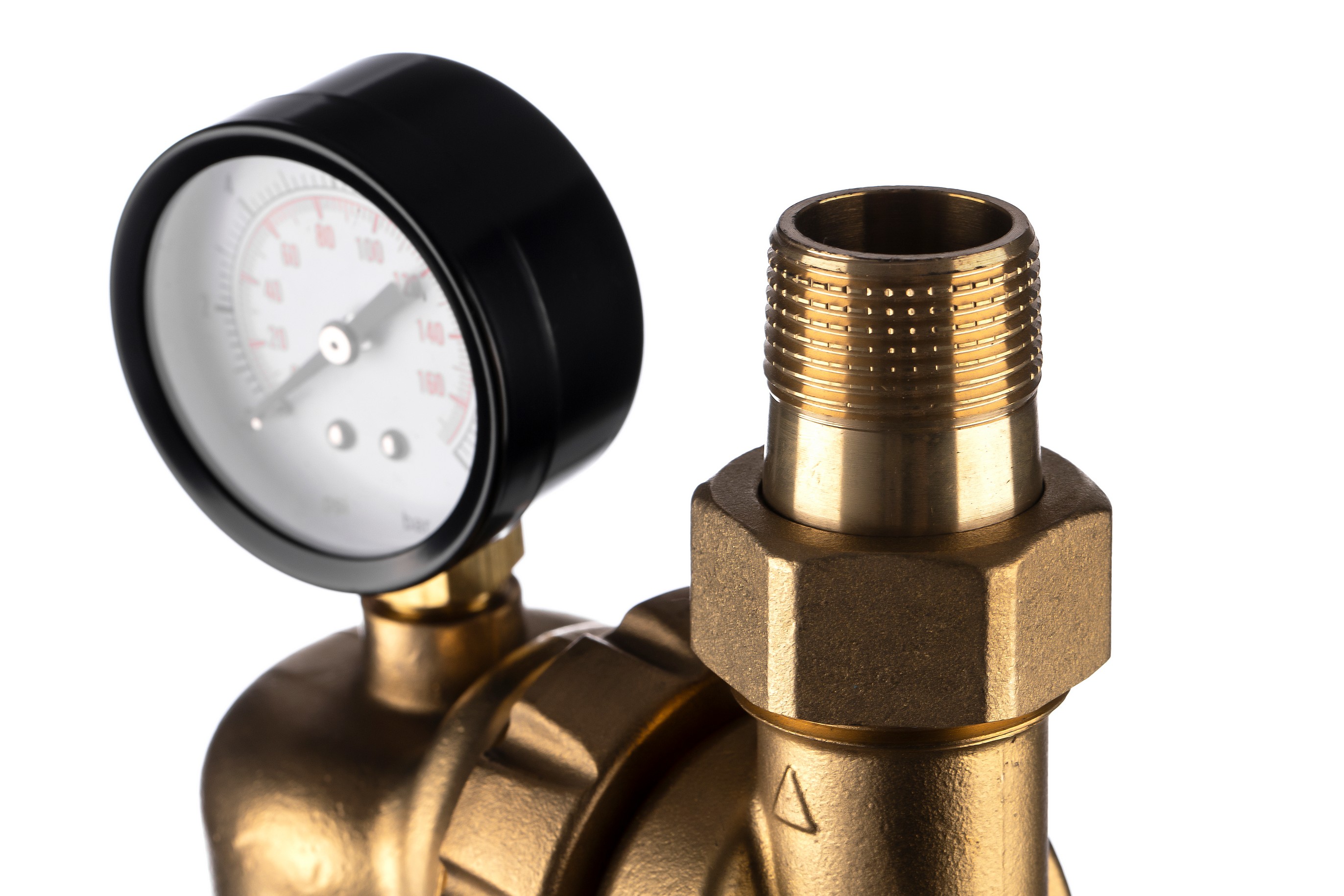 Фильтр магистральный промывной Гейзер Бастион 3/4 для ХВС с поворотным механизмом и манометром