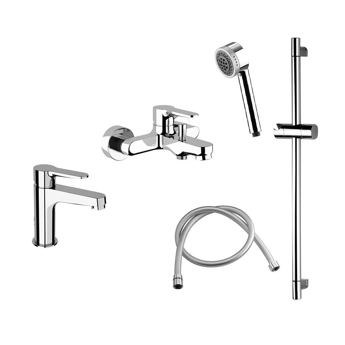 Комплект для ванной "winner" w0511315rhgm (2 смесителя, стойка, лейка, шланг) (1/3) "remer"