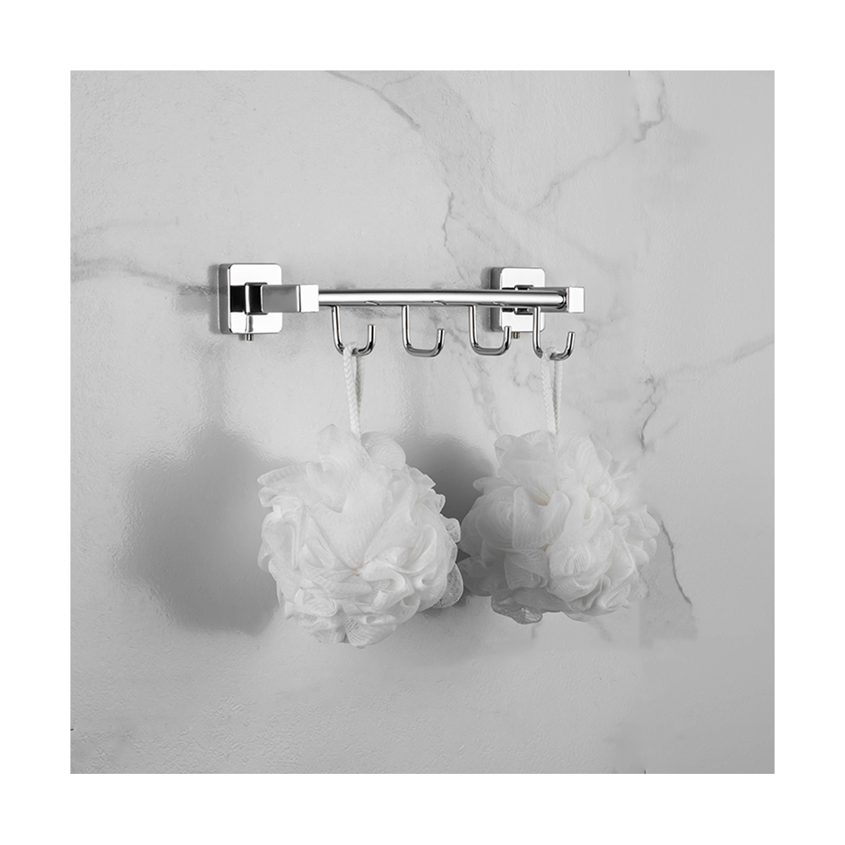 Крючок-вешалка на планке (4 крючка) r15015-4 (нерж.сталь), хром (1/20/40) "frud"