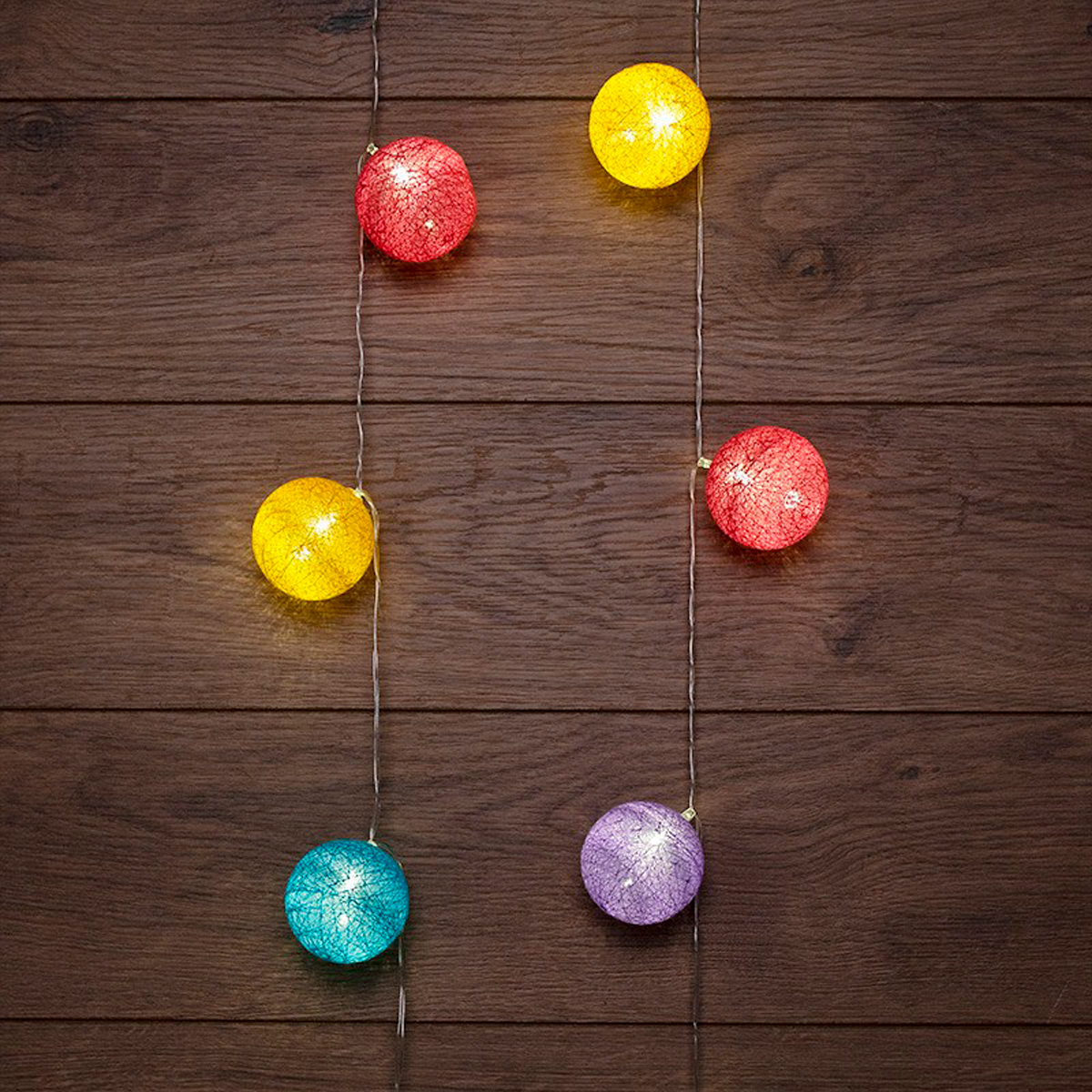 Электрогирлянда "фонарики фейерверк" 1,5 м, 10 теплых ламп, шнур прозр. (1/48) "neon-night" 303-099