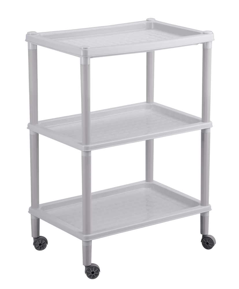 Этажерка "флавия" 3 полки 420*290*610 мм (светло-серый) (1/6) "бытпласт"