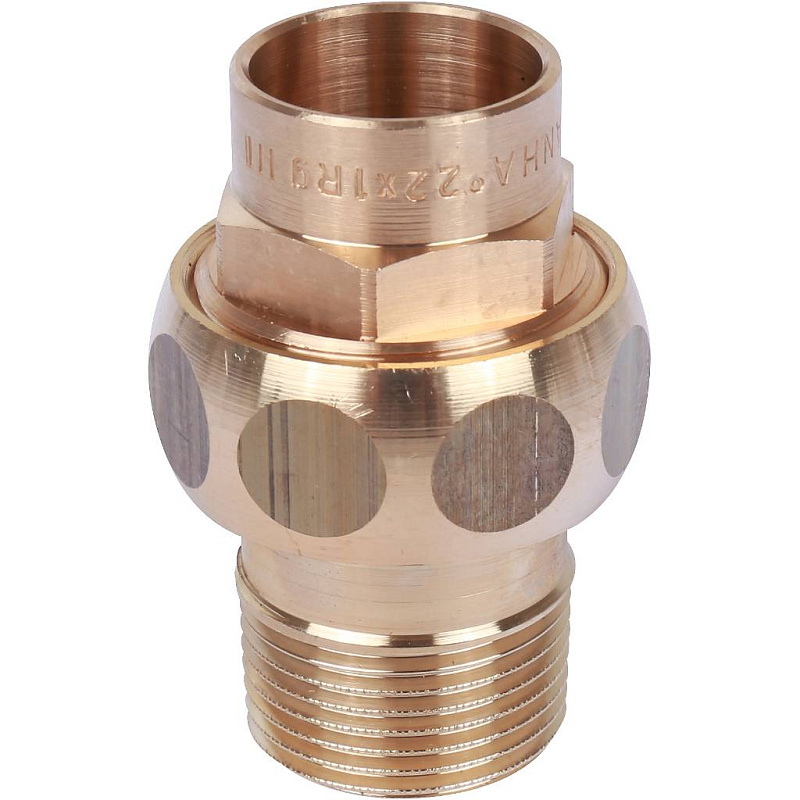 Американка (сгон) 22x1" НР с плоской прокладкой под пайку бронзовая SANHA 14331221