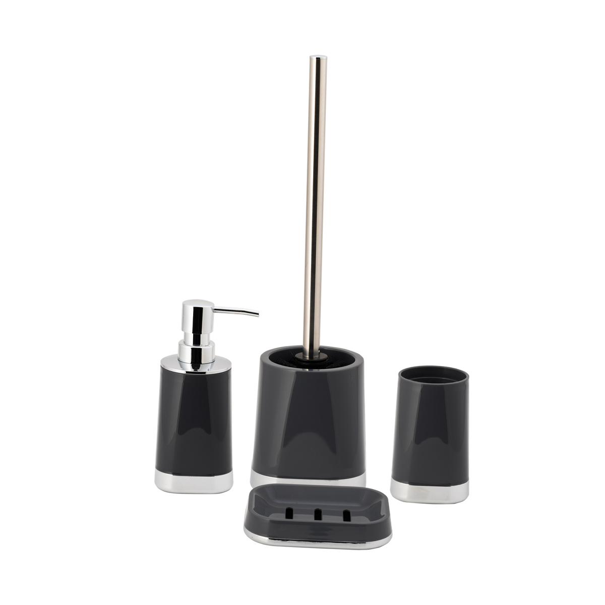 Мыльница "gloss" пласт. (темно-серый) (1/12) "аквадекор" attp-1901dg-04