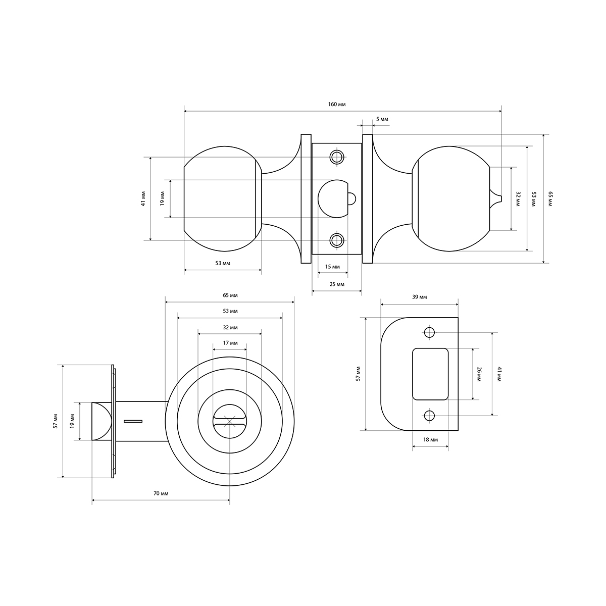Защелка дверная 607 bk ab (фиксатор) бронза (1/30) "стандарт"