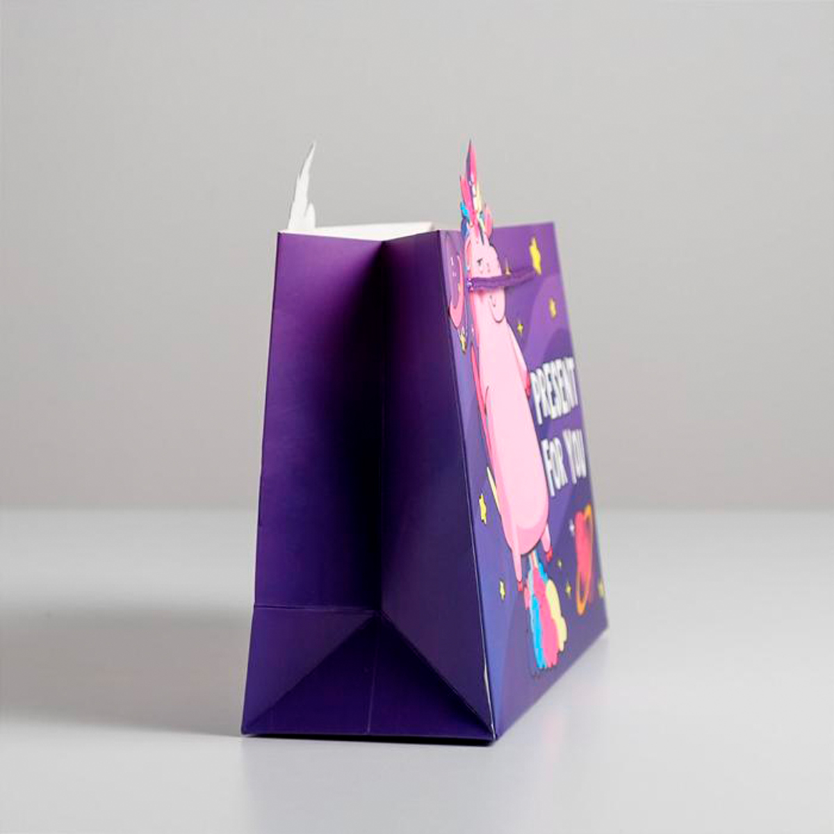 Пакет подарочный "present for you" 30*23*10 см (1/300) "дарите счастье" 5266631