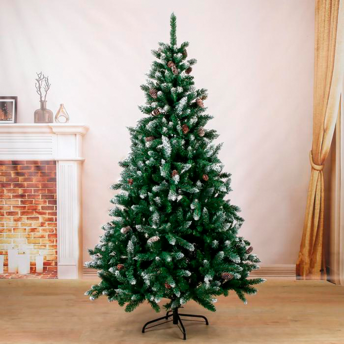 Ель декор. "шик" 180 см, 824 ветки (зеленая с инеем) "зимнее волшебство" 185422