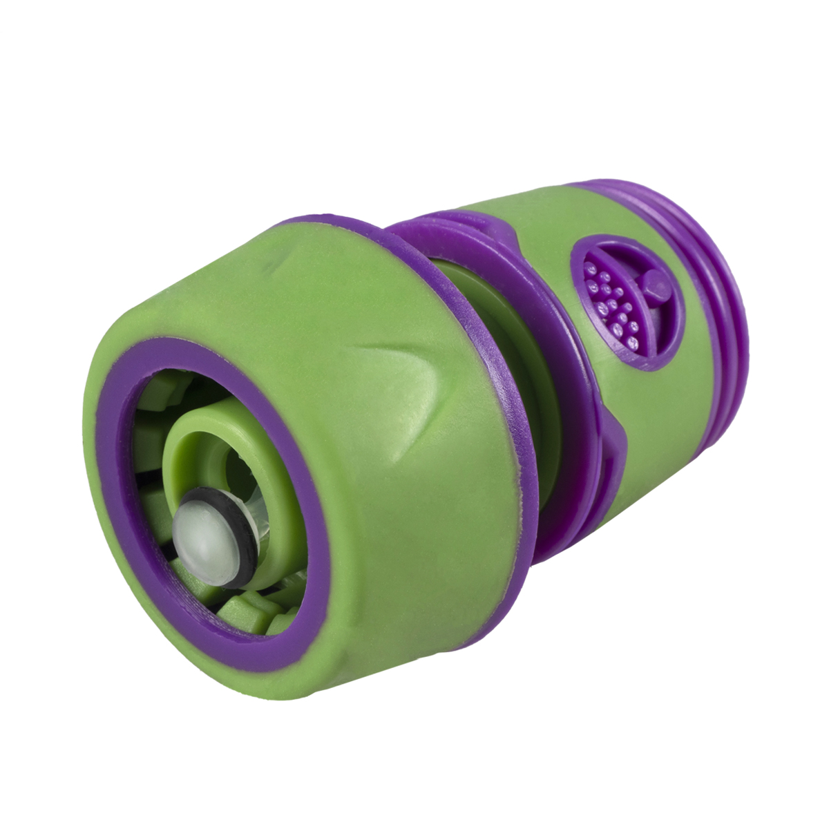 Соединитель для шлангов 3/4" пласт. с резин. покрытием. с автостопом (20/200) "don gazon" 096-5820