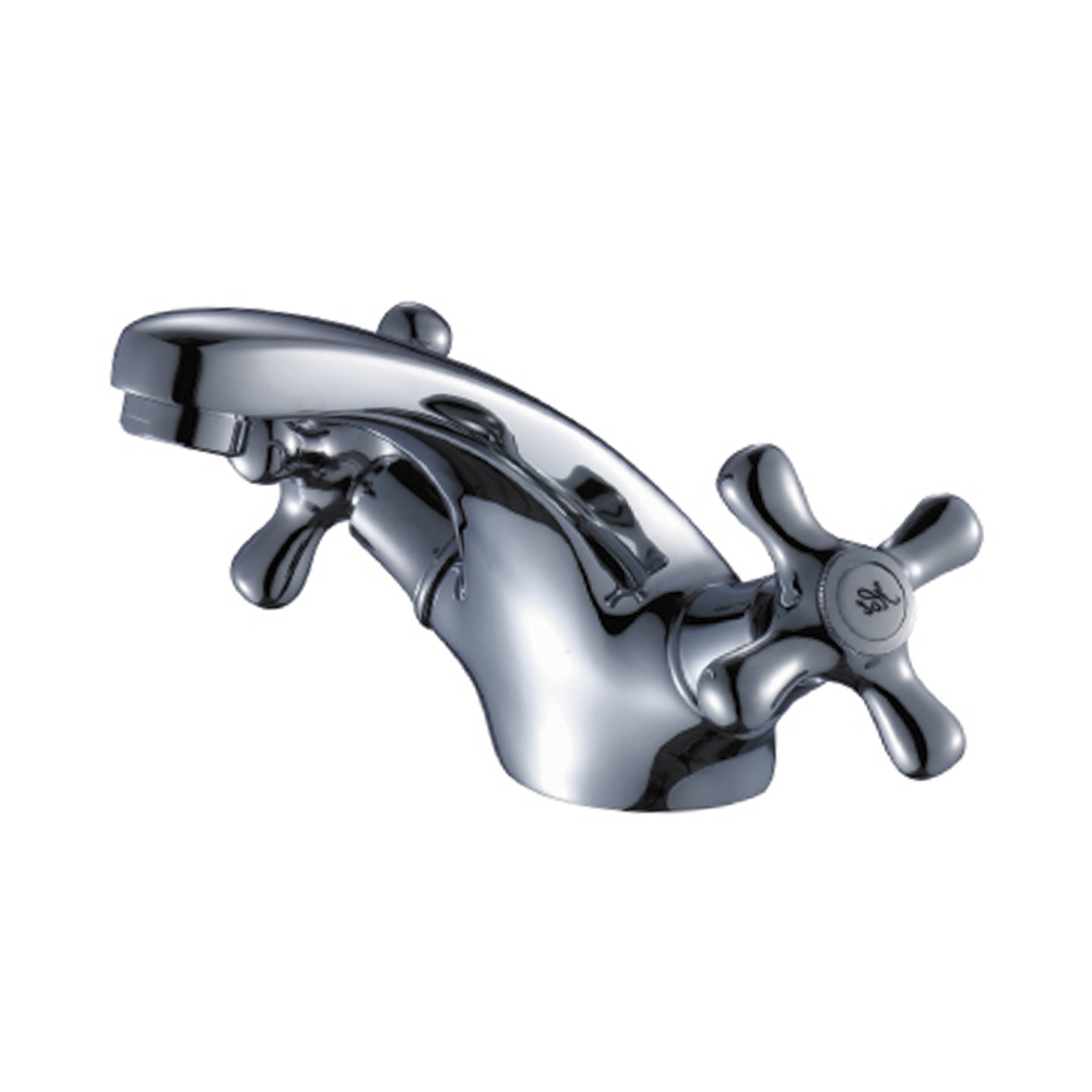 Смеситель для умывальника  h02-61  монолитный, двухвентильный (1/12) "rossinka"