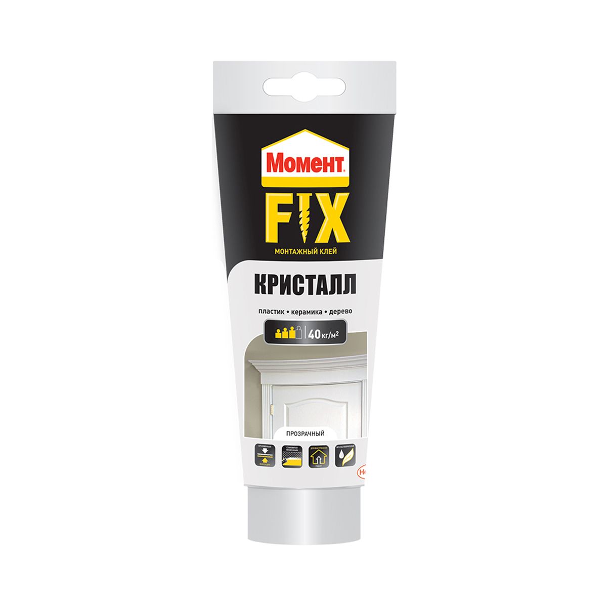 Клей монтажный момент fix  кристалл 185 г (1/12)  хенкель