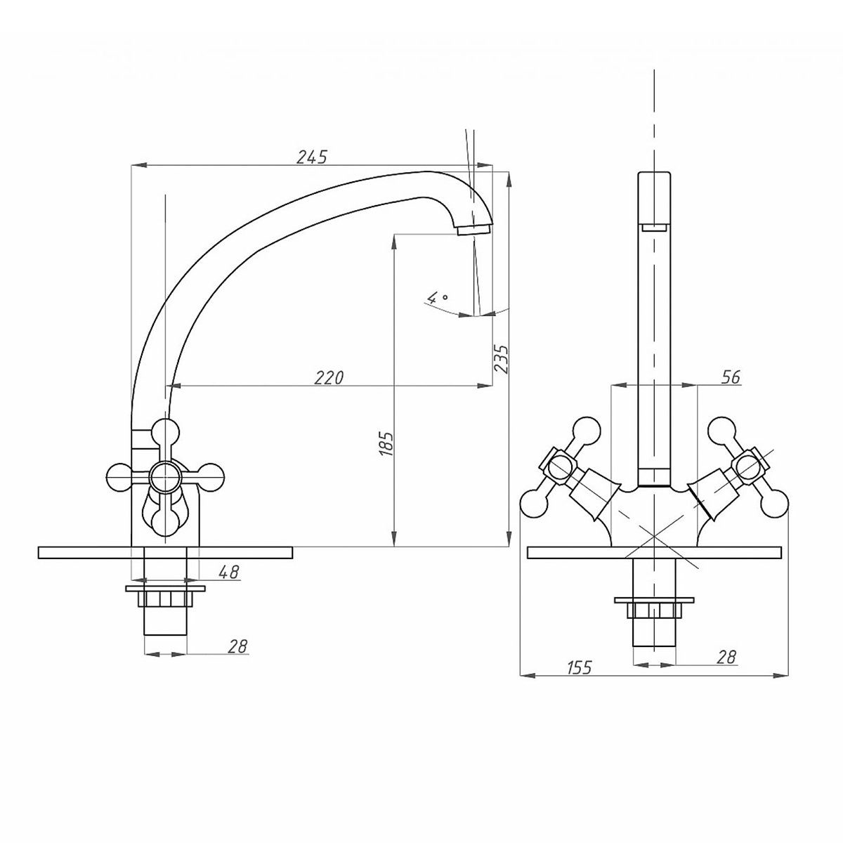 Смеситель для кухни fzs-293-32 (1/10) "fauzt"