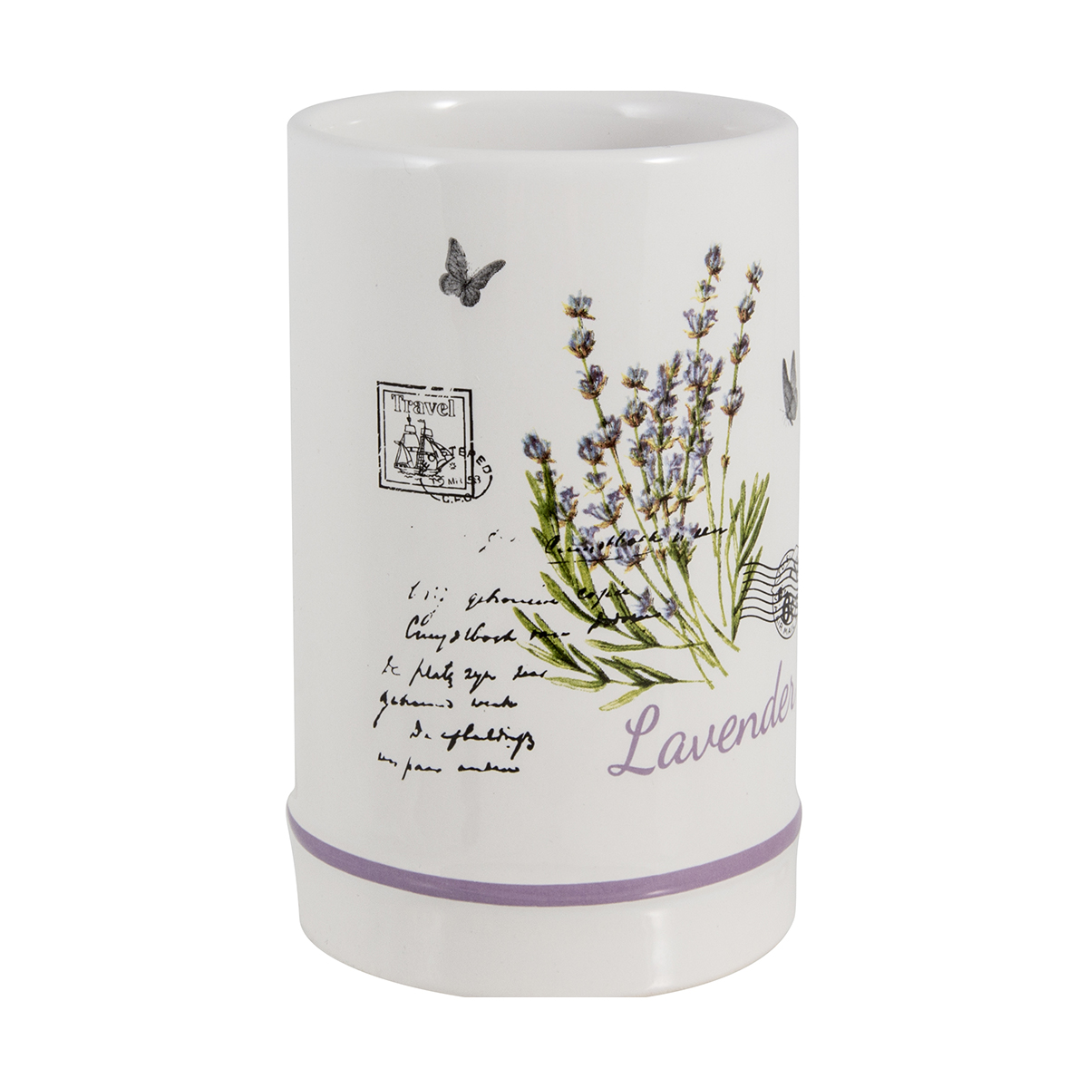 Стакан для ванной комнаты "лаванда" tu-lav, керамика (1/4/48) "рыжий кот"