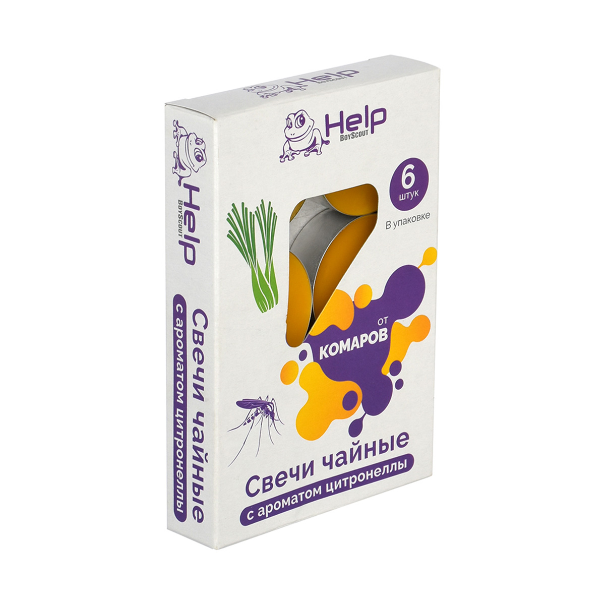 Свечи чайные от комаров упак. 6 шт. (1/6) "help" 80015