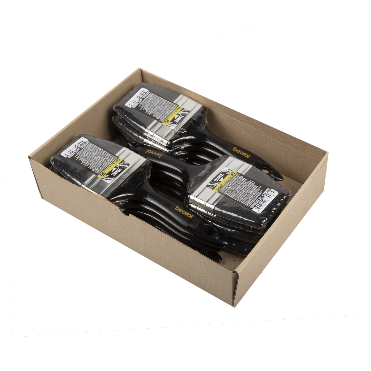 Кисть плоская "black professional"  80 х 15 мм (12/288)  "beorol"