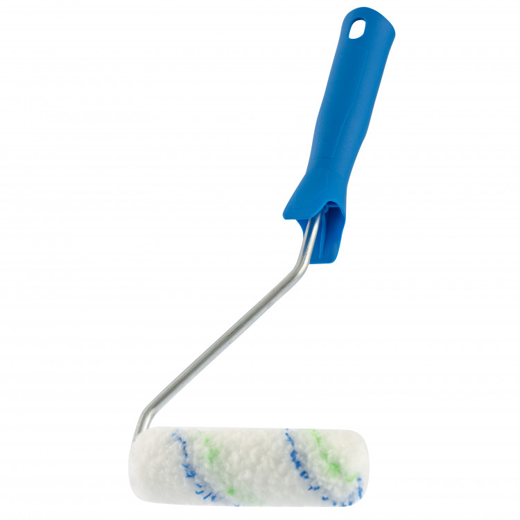 Мини-валик в сборе "Водные краски", 110 мм, ворс 12 мм, D 16 мм, D ручки 6 мм, полиэстер Сибртех (80580)