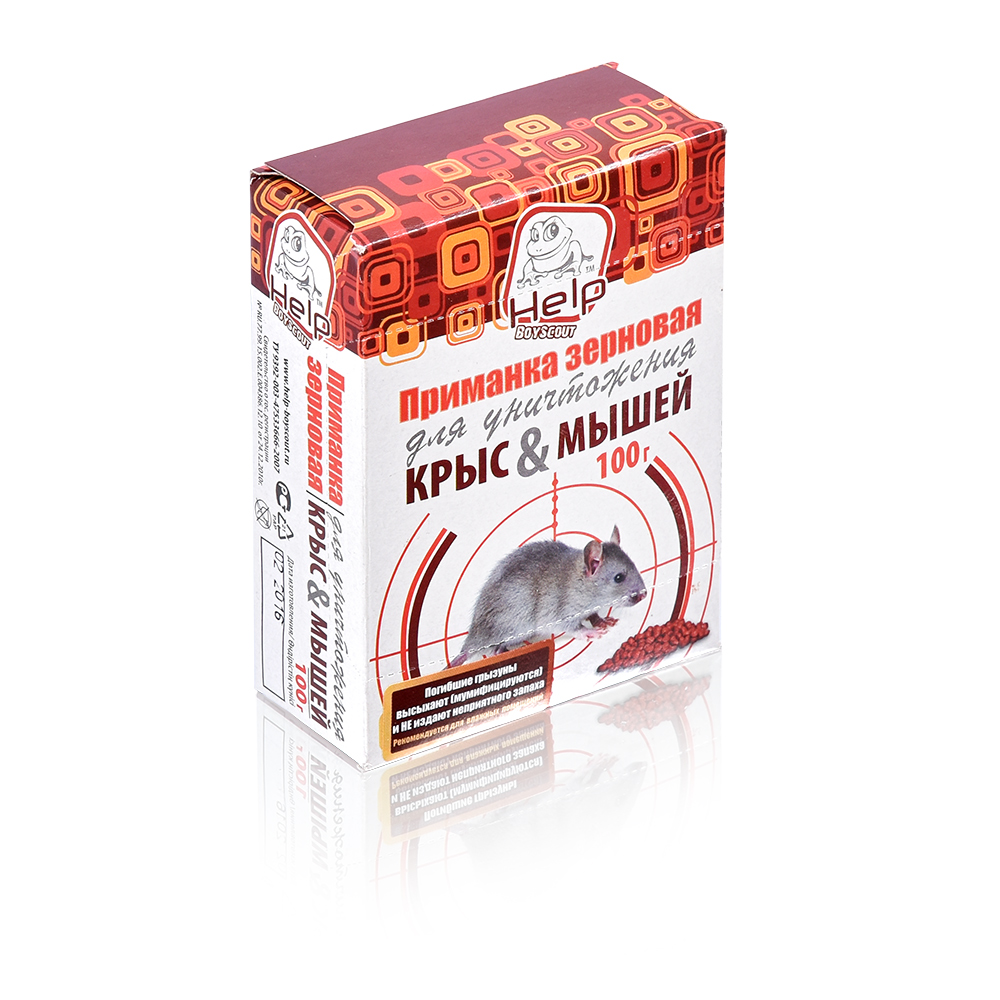 Средство от крыс и мышей зерновая приманка 100 г (1/50) "help" 80262