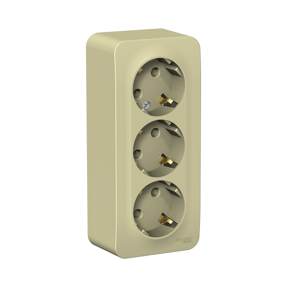Розетка открыт. уст. "blanca" 3-х местн. с заземл. 16а, бежевый (1/5/10) "schneider"