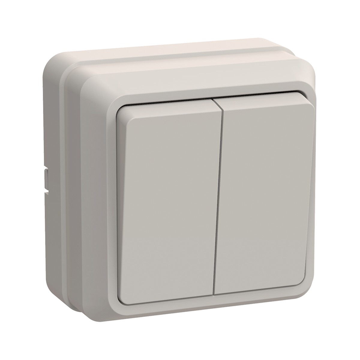 Выключатель открыт. уст. "октава" 2-х кл. вс20-2-0-окм, 10а, кремовый (1/36/432) "iek"