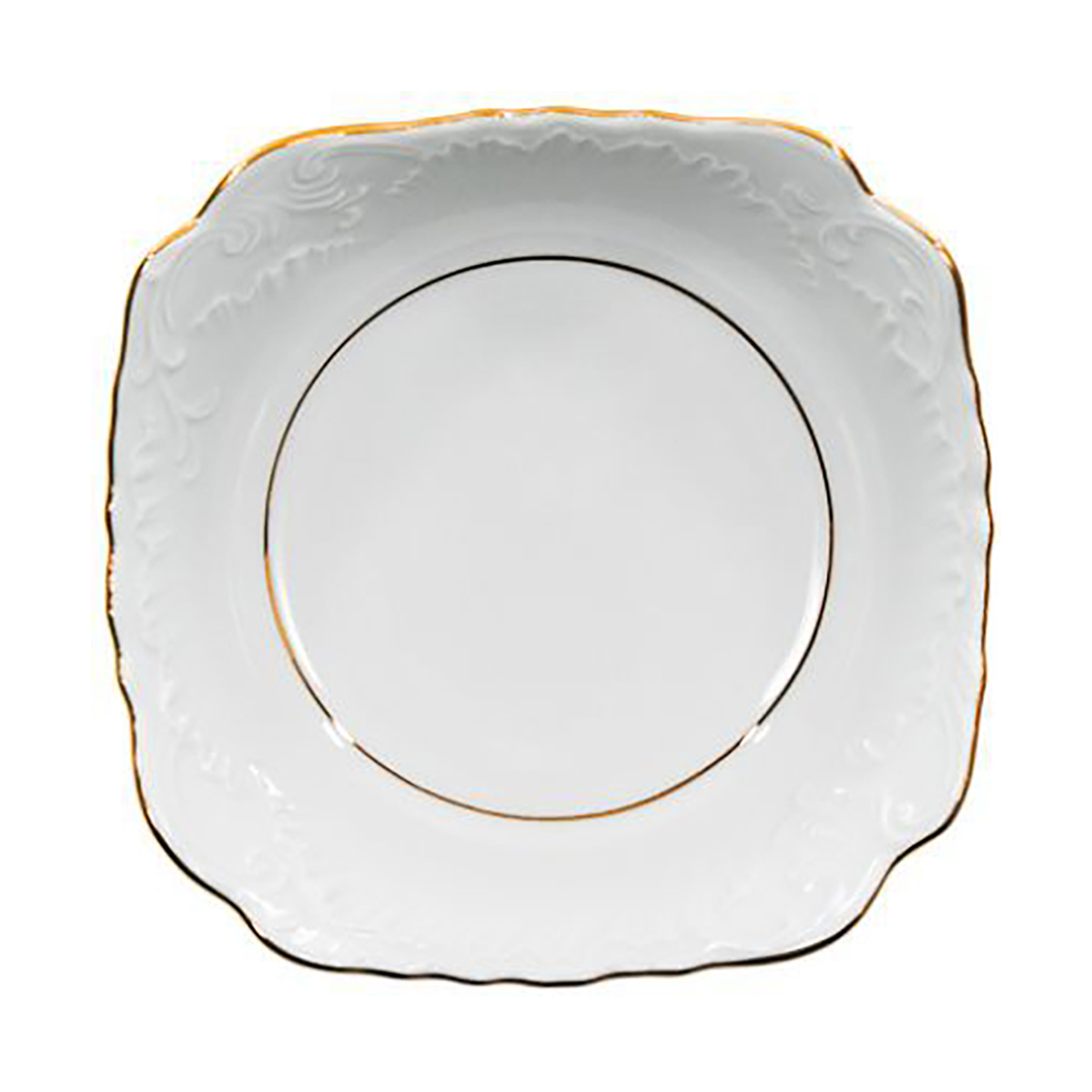 Салатник "rococo" золотая кайма 17*17 см (1/6/36) "cmielow" omdz21-рококо-13