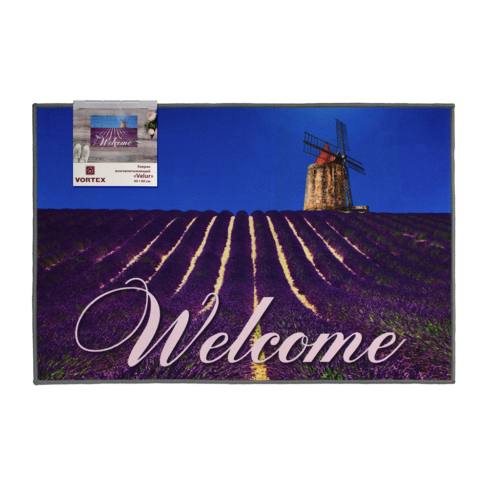 Коврик влаговпитывающий "velur" 40*60 см "прованс" (1/15) "vortex" 24240