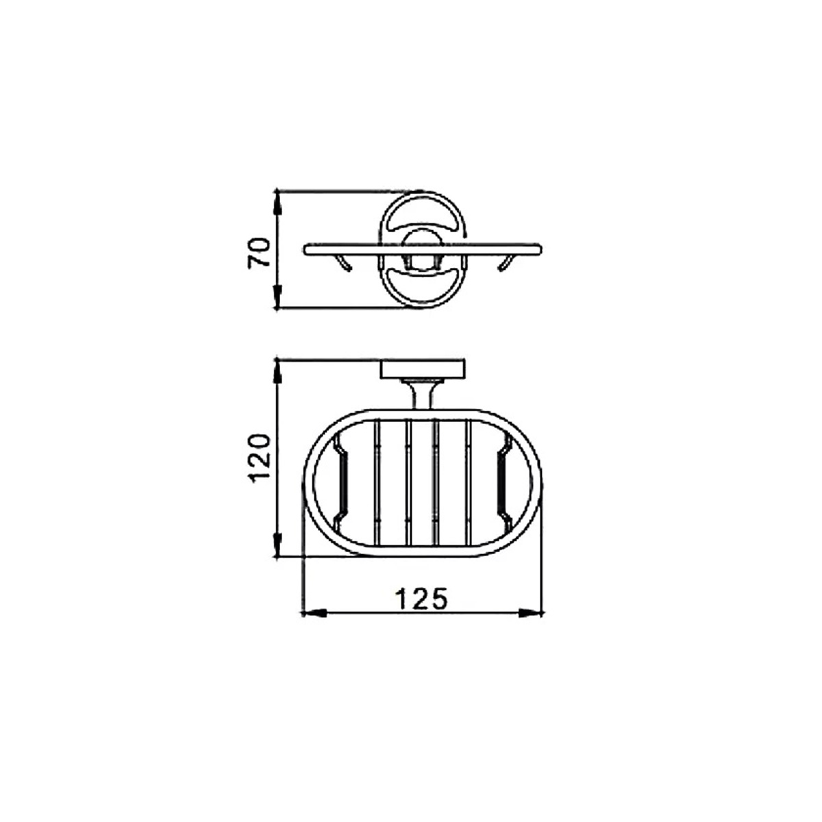 Мыльница с держателем f1902-1, хром (1/20/40) "frap"