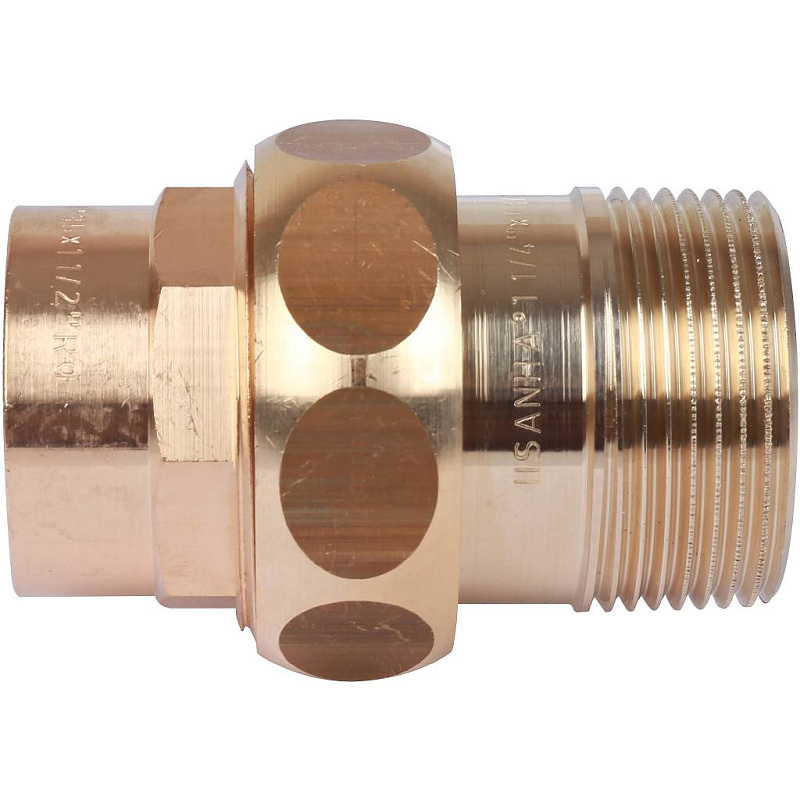 Американка (сгон) 35x1"1/4 НР самоуплотняющаяся под пайку бронзовая SANHA 1434135114