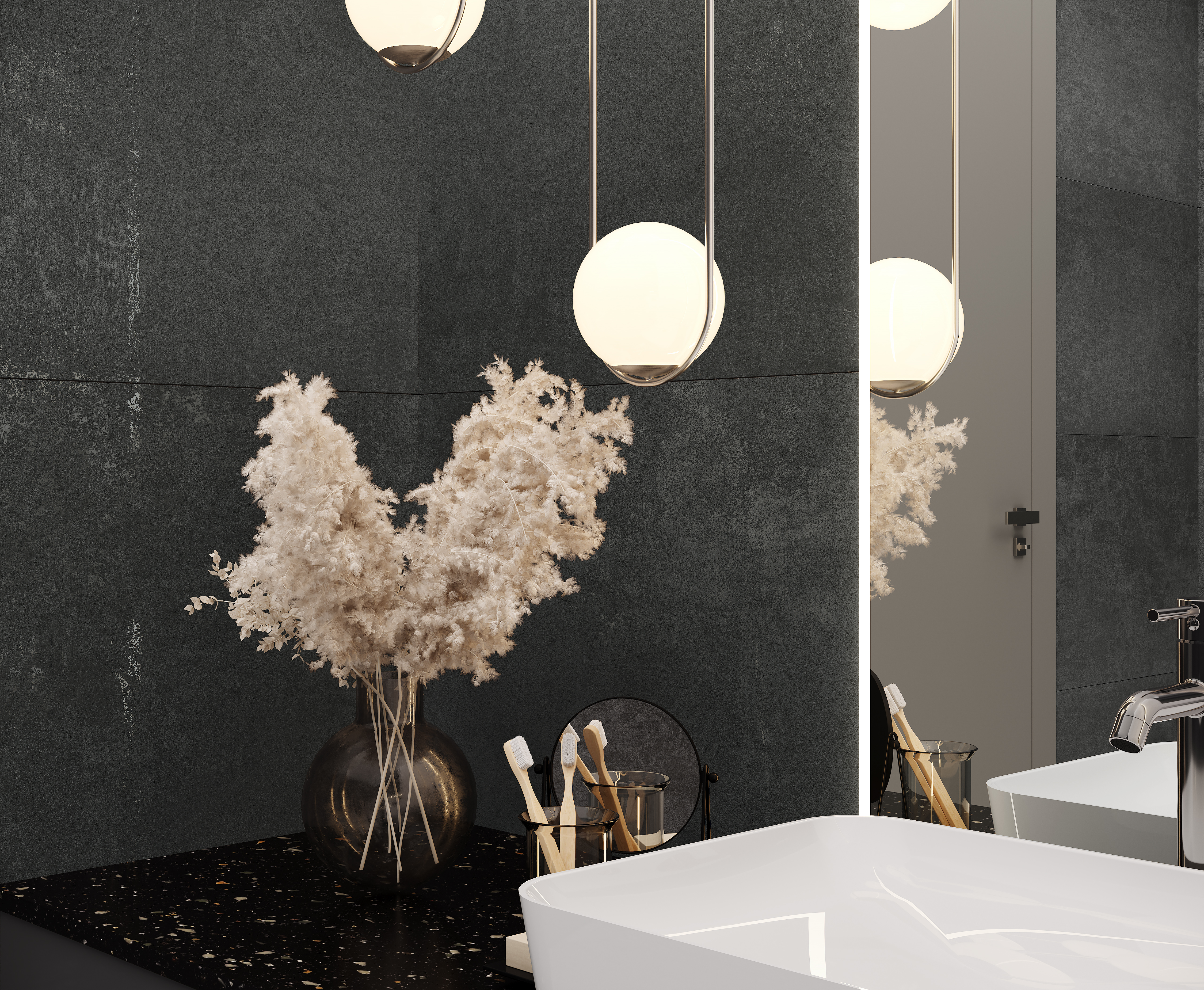 Techno grafito керамогранит графитовый 60х60 матовый карвинг 59,50x59,50