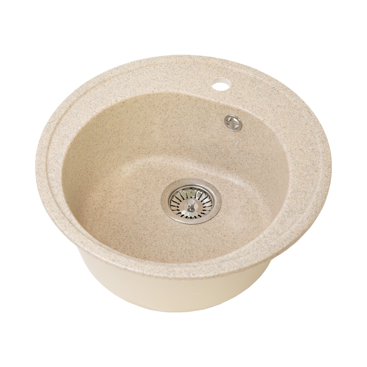 Мойка для кухни врезная искуств. камень gs-08-328 d-505 мм бежевая "granstones"