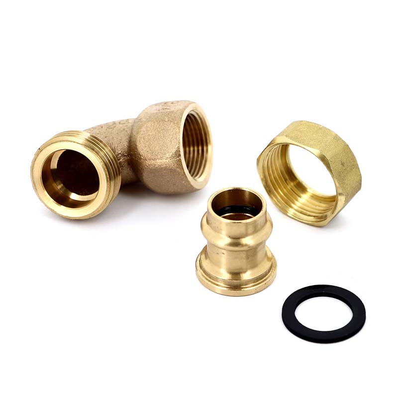 Угол пресс-В 18х3/4' с разъемным соединением и плоской прокладкой Sanpress VIEGA