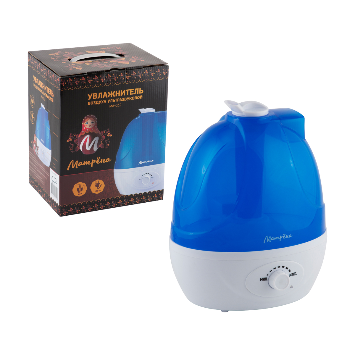 Увлажнитель воздуха "матрёна" ма-032  2 л, распыление до 300 мл/час (1/12)