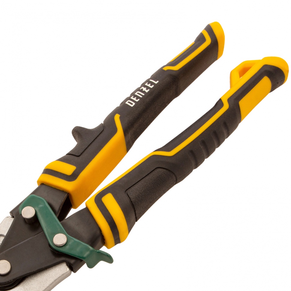 Ножницы по металлу, 270 мм, прямой и правый рез, сталь-СrMo, трехкомпонентные рукоятки Denzel (78371)