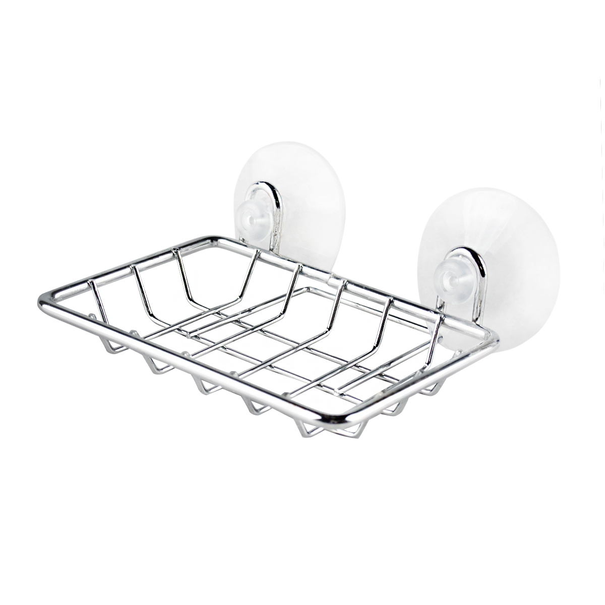 Мыльница на присосках прямоуг. 12*9*7 см хром. (1/36) "рыжий кот" w2464