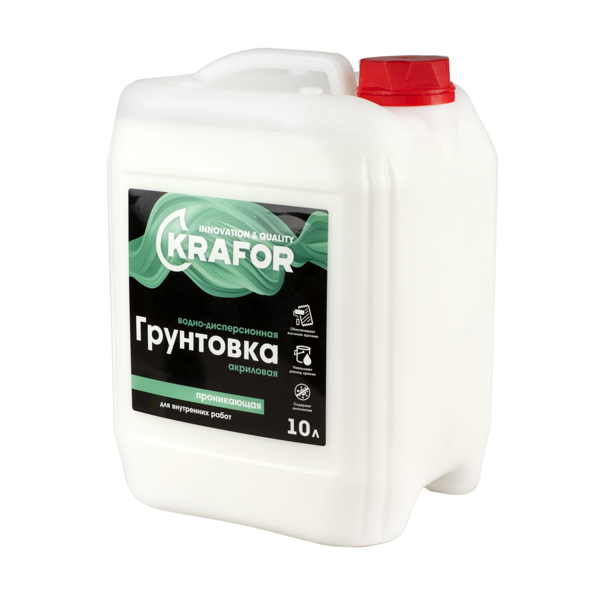 Грунтовка проник. д/внутр. работ 10 л (1) "krafor" (зеленая этик.)