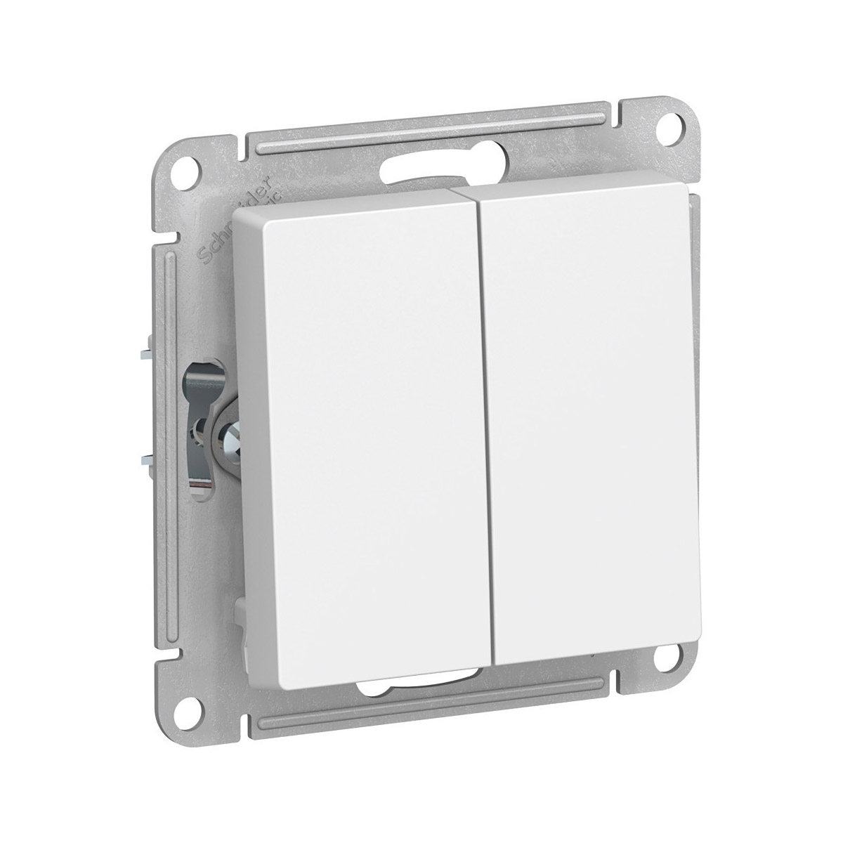 Выключатель "atlasdesign" 2-х кл. (механизм) 10а, белый (1/20/160) "schneider"