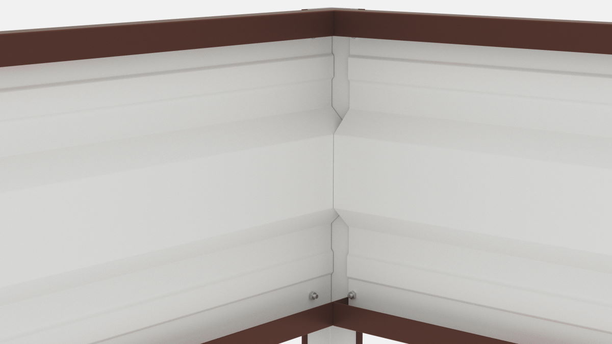 Грядка оцинкованная с полимерным покрытием Усиленная (с ребрами жесткости) , металл 0.6 мм, длина 9 м, ширина 0.7 м, высота 0.3 м, цвет Коричневый