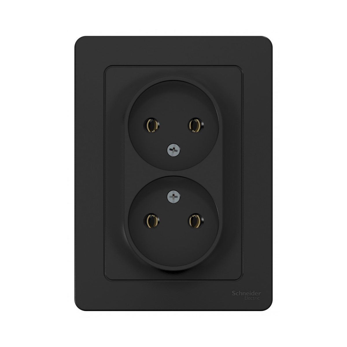 Розетка "blanca" 2-х местн. 16а, антрацит (1/6/12) "schneider"