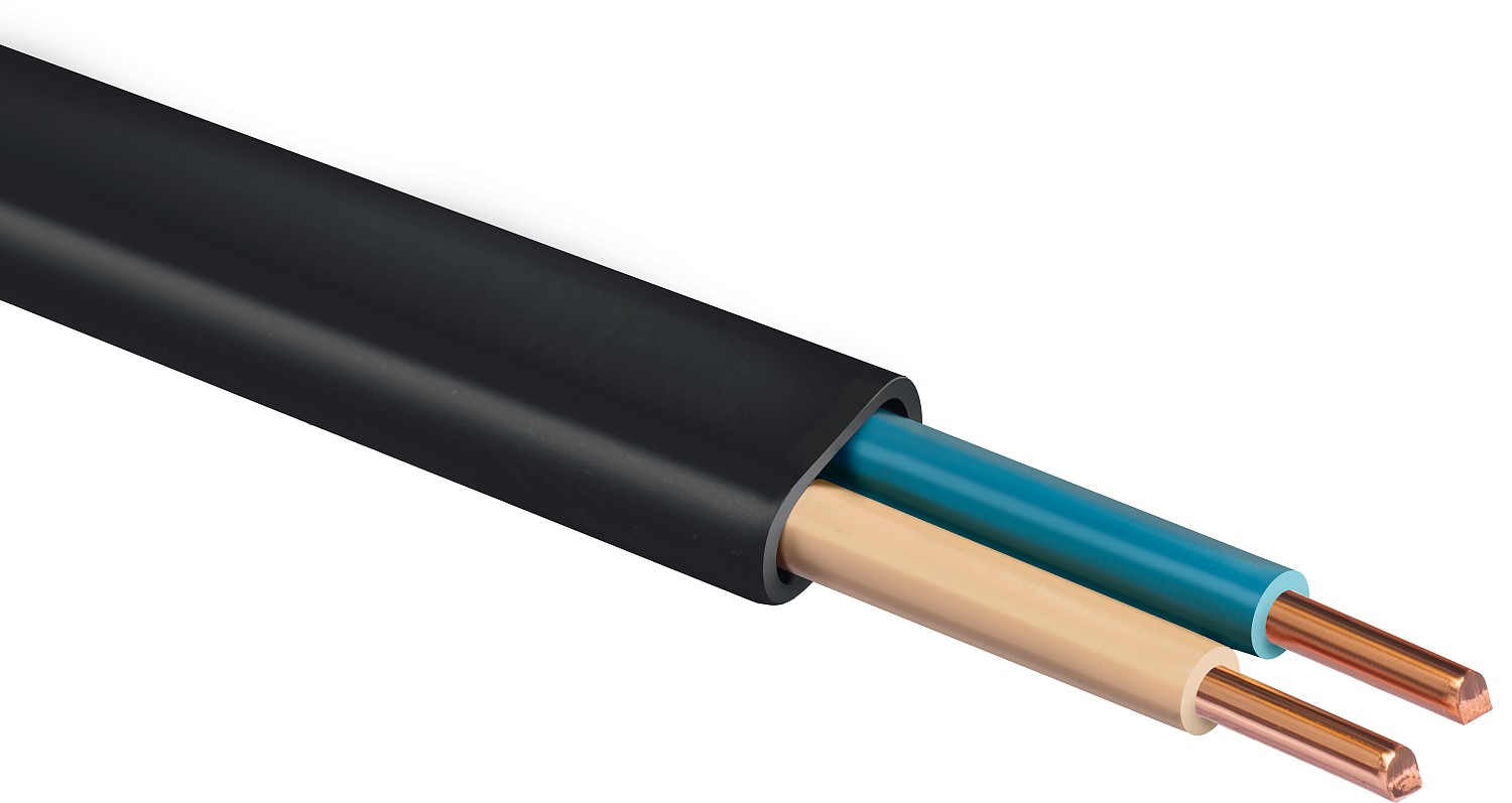 ЗУБР ВВГ-Пнг(А)-LS, 2 x 2.5 мм2, 50 м, ГОСТ 31996-2012, плоский, силовой кабель с пониженным дымо-газовыделением, Профессионал (60005-50)