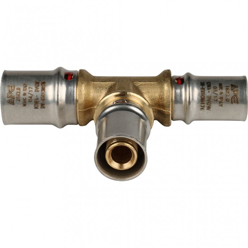 Тройник переходной под пресс 20 x 16 x 16 STOUT для МП труб