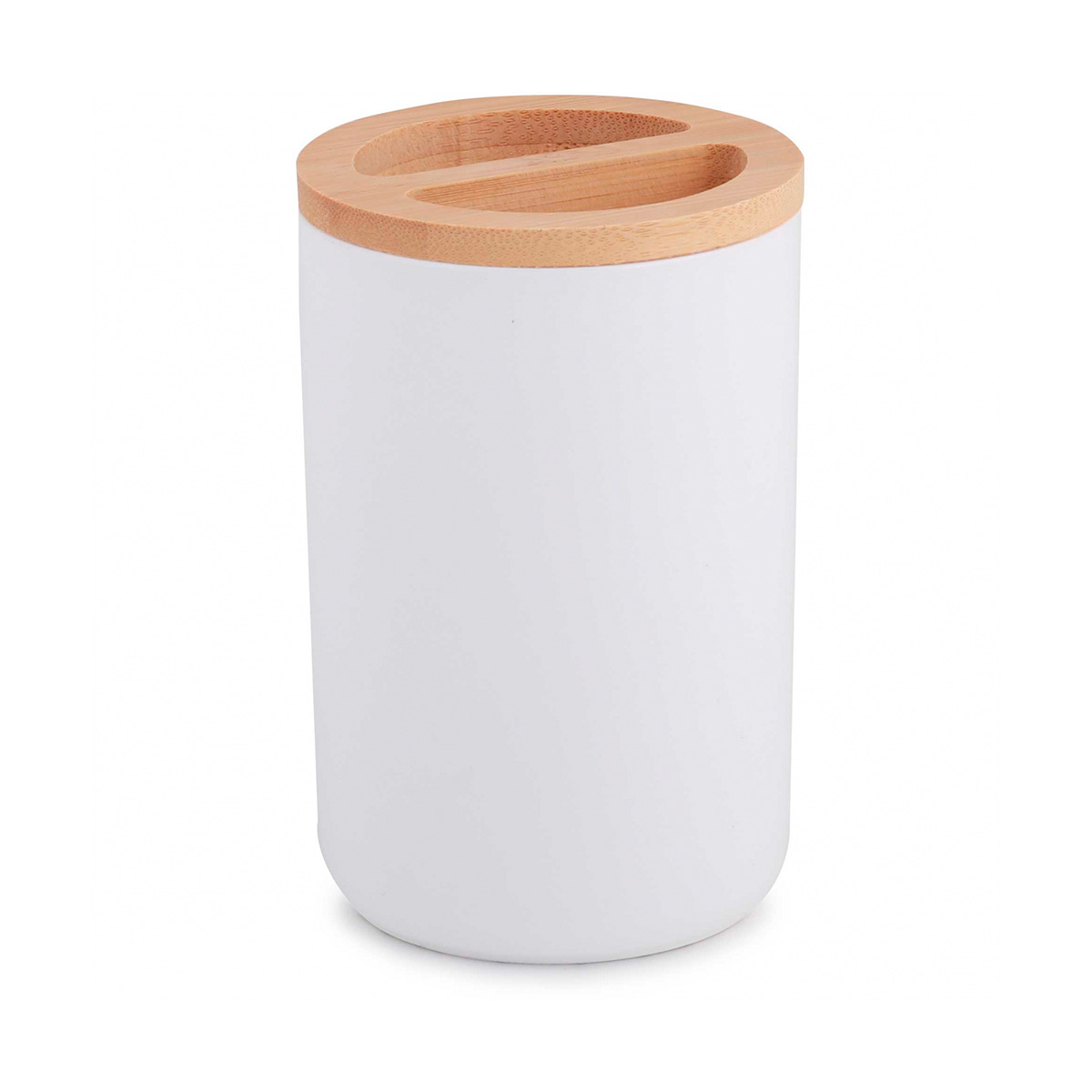 Стакан для ванной комнаты "бамбук" с разделителями, белый (1/18) "альтернатива" м8055