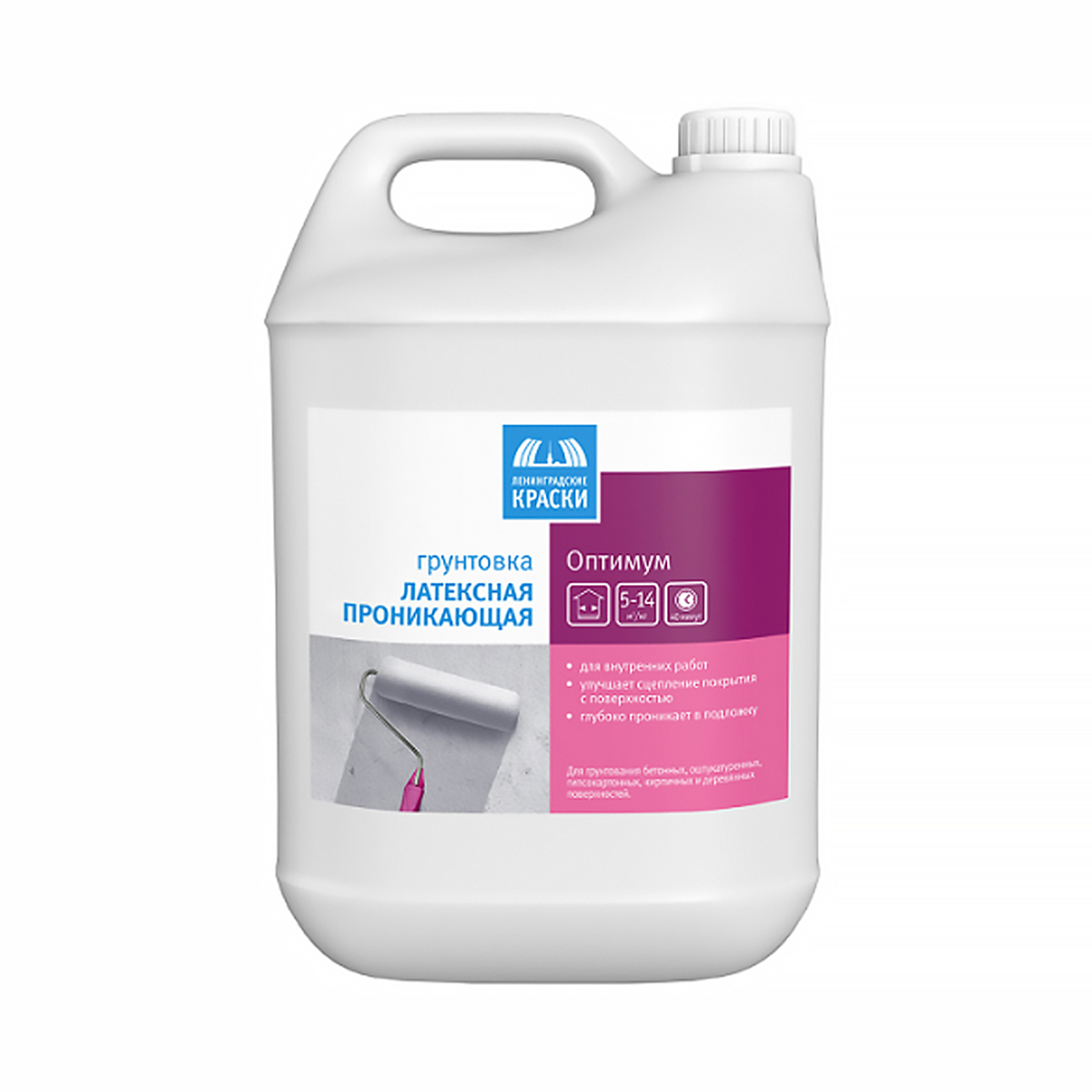 Грунтовка "оптимум" глубок. проникн.  5 л (с индикатором)  (1) текс