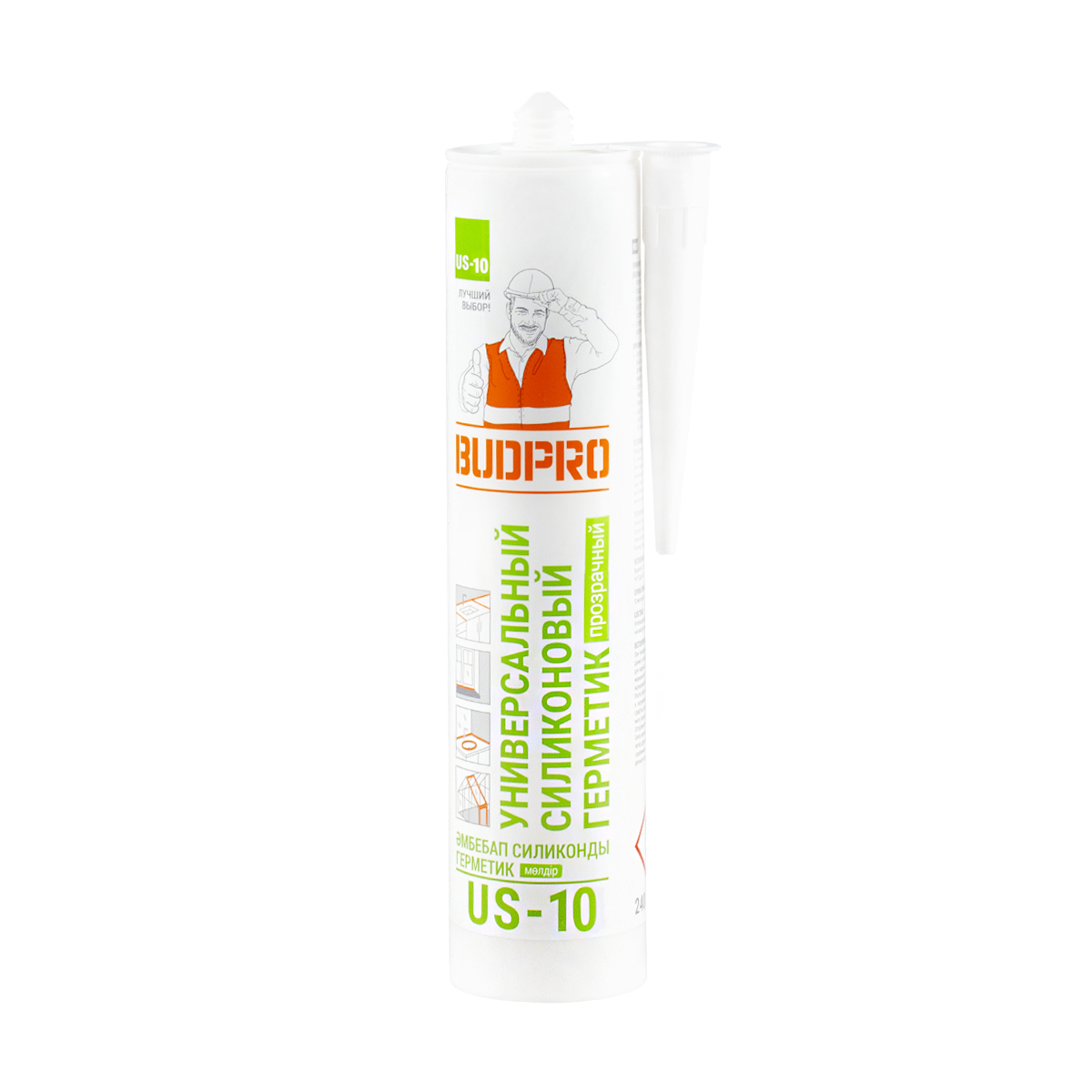 Герметик силикон. универс. "budpro us-10" 240 мл прозрачный (12)