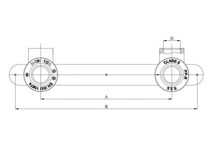 Водорозетка двойная 90° под гипс 20 х 1/2" (ВР) ПП (PP-R100) серый HEISSKRAFT