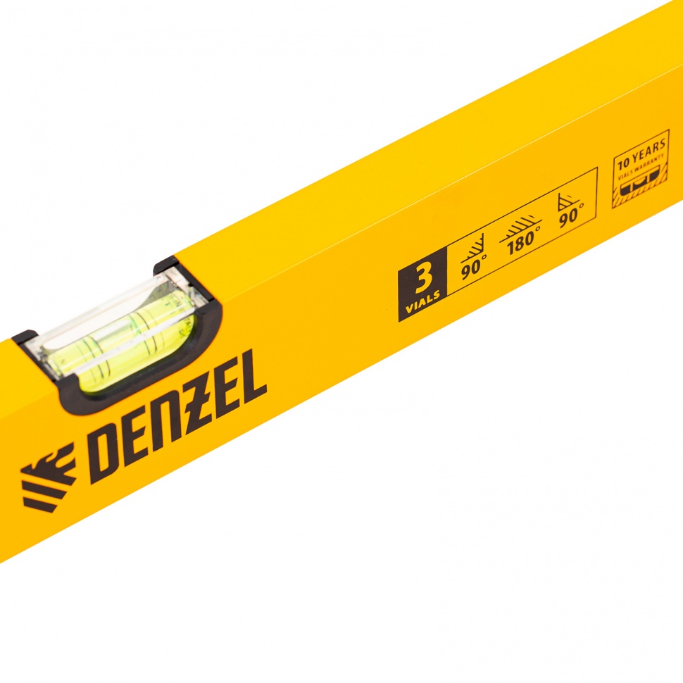 Уровень алюминиевый, 1200 мм, фрезерованный, 3 глазка Denzel (33684)